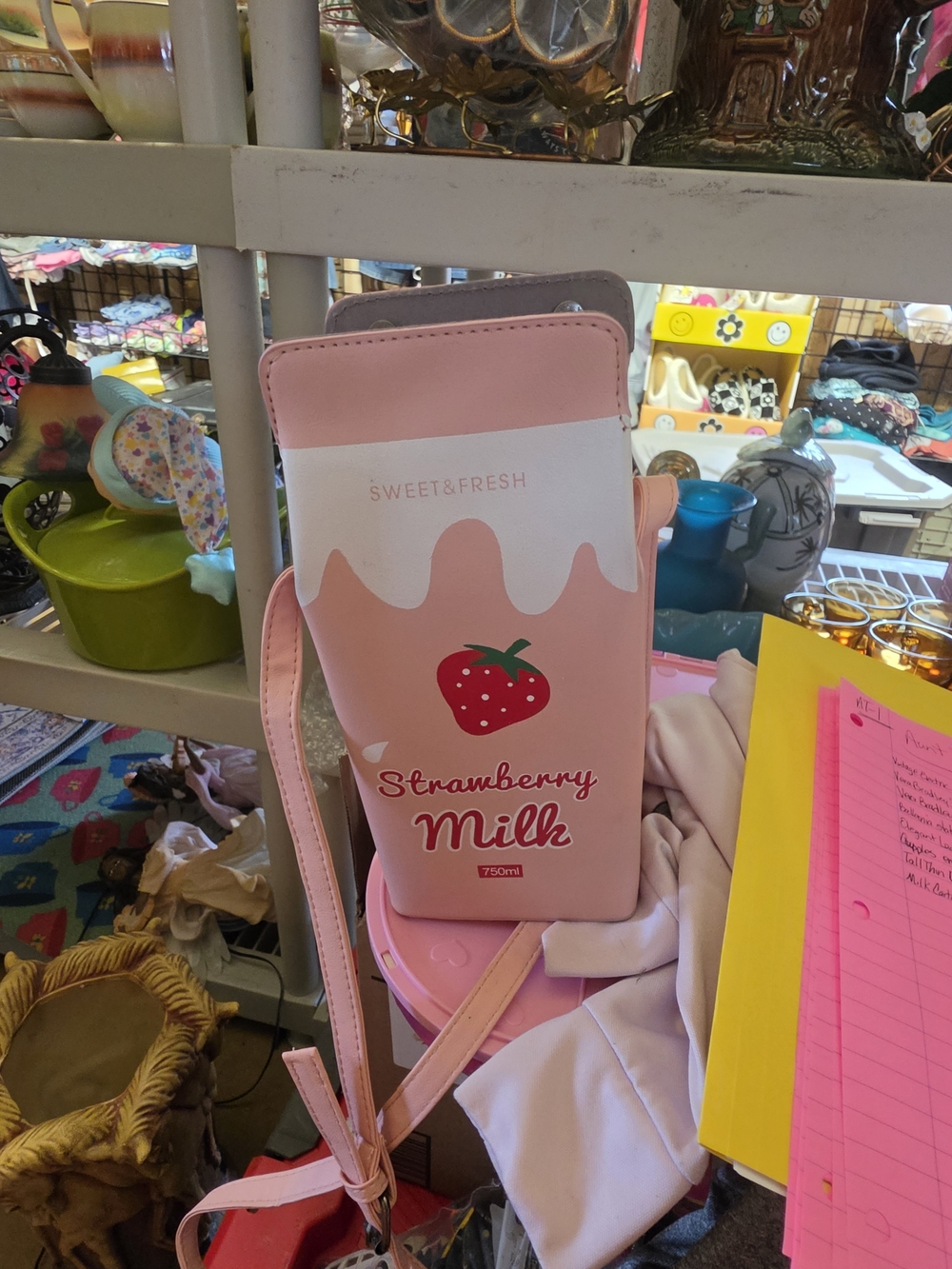 Sweet & Fresh Strawberry Milk Satchel Bag - Pink